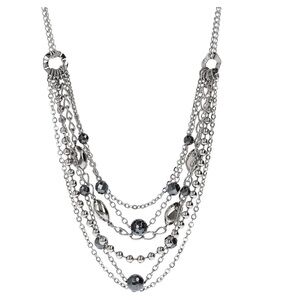 Steel By Design Hematite Multi-Strand Necklace - Silver